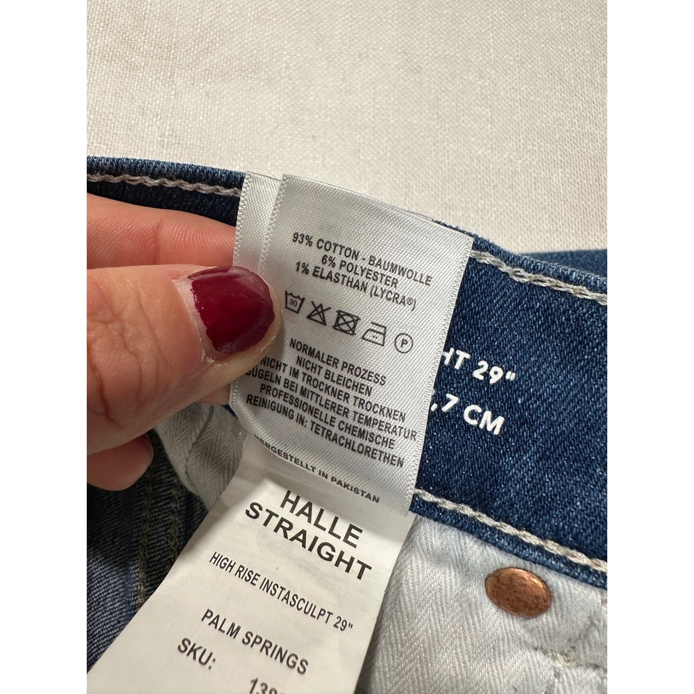 DL1961 Halle Straight High Rise Instasculpt Jeans Palm Springs Blue Size 30 - Picture 6 of 10